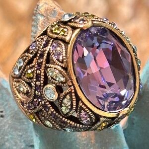 Heidi Daus Sparkling Tanzanite & Erinite Statement Ring
